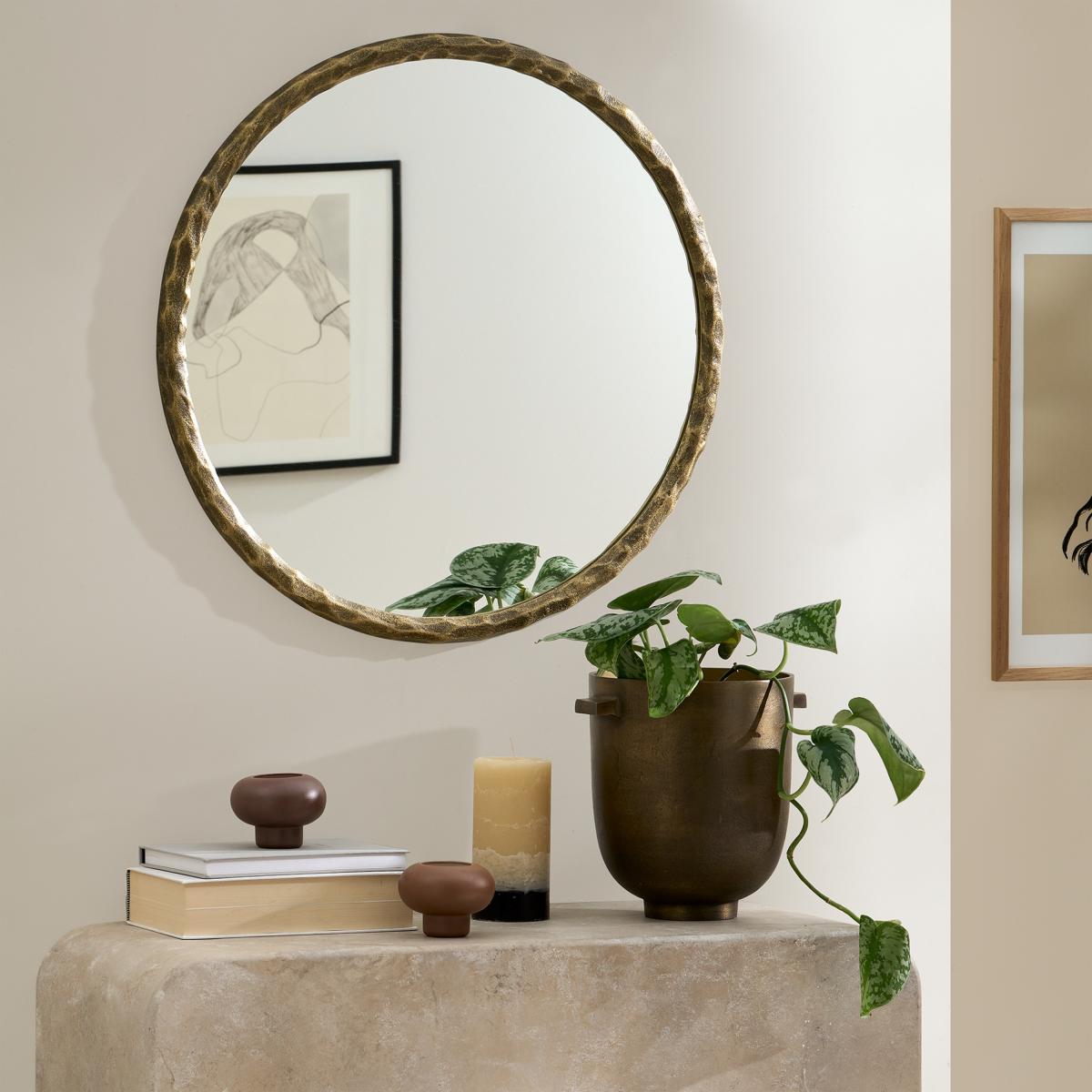 Hepsebah Circular Wall Mirror, 60 x 60 cm, Brass – image 9