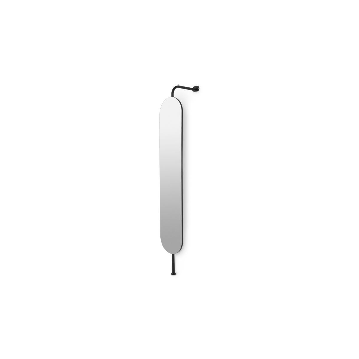 Huldra Wall Mounted Dressing Mirror with Coat Rack, Black Metal & Wood – image 2