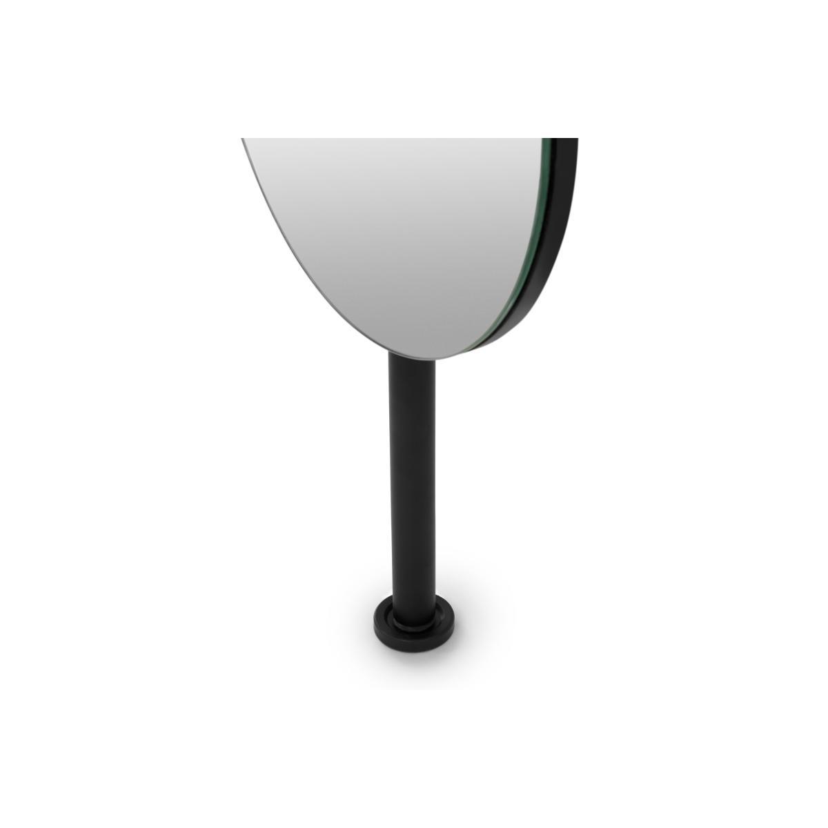 Huldra Wall Mounted Dressing Mirror with Coat Rack, Black Metal & Wood – image 5