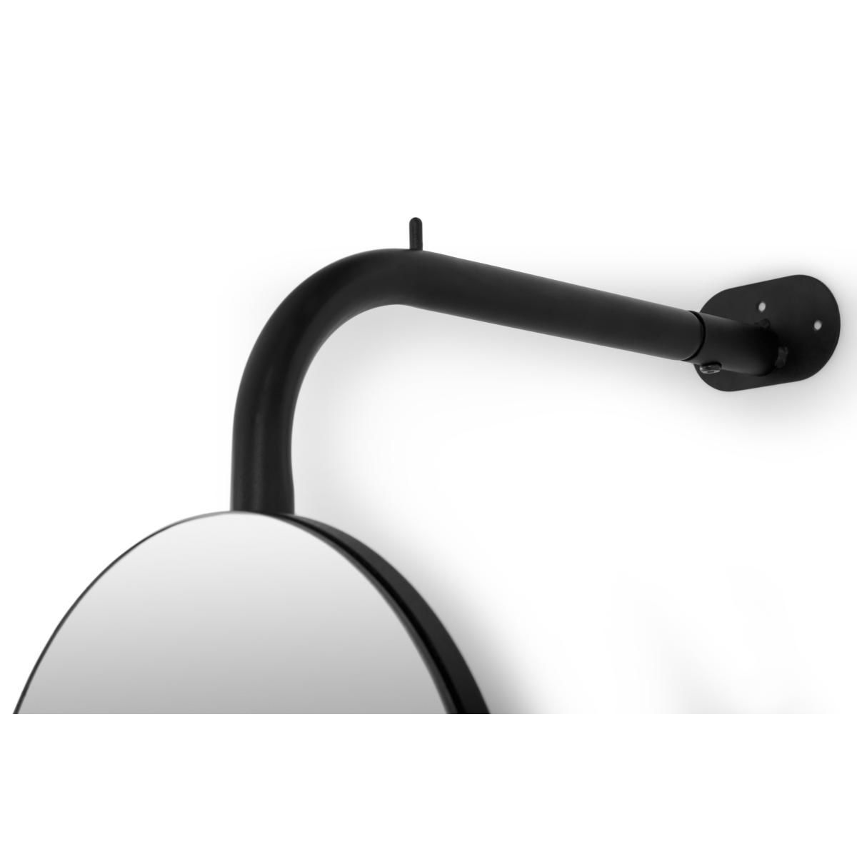Huldra Wall Mounted Dressing Mirror with Coat Rack, Black Metal & Wood – image 6