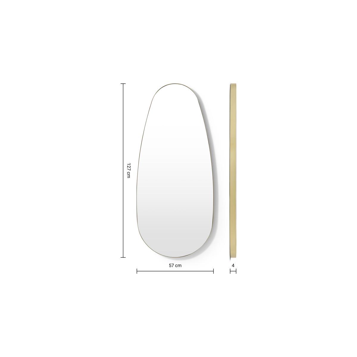 Adria Pebble Shape Dress Mirror, 127 x 56.5 cm, Brushed Brass – image 8