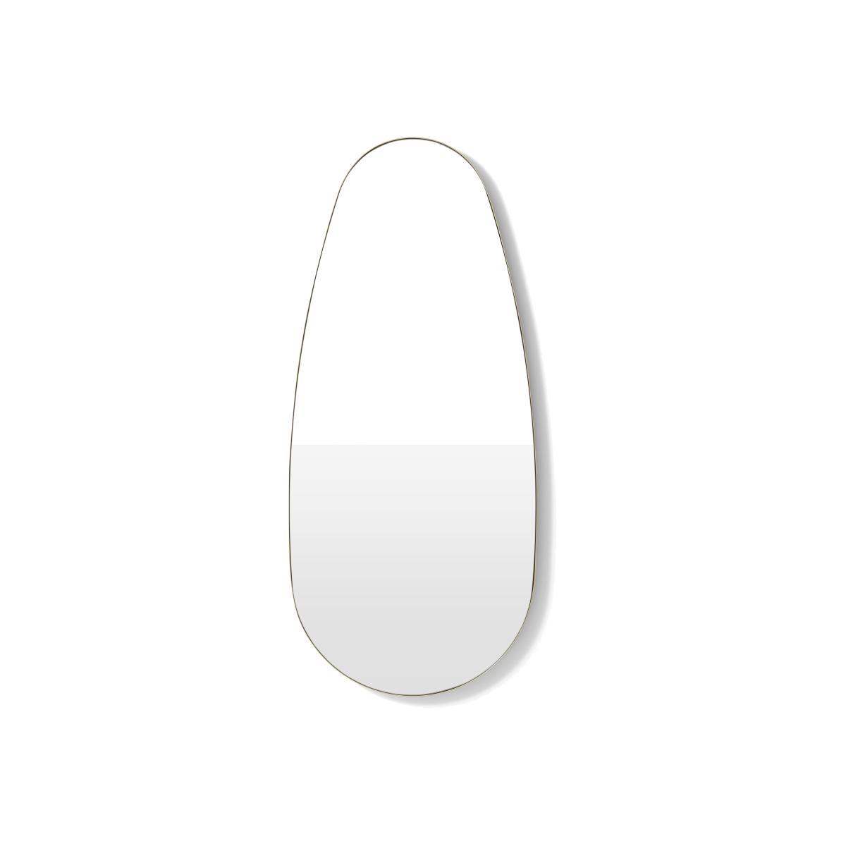 Adria Pebble Shape Dress Mirror, 127 x 56.5 cm, Brushed Brass – image 1
