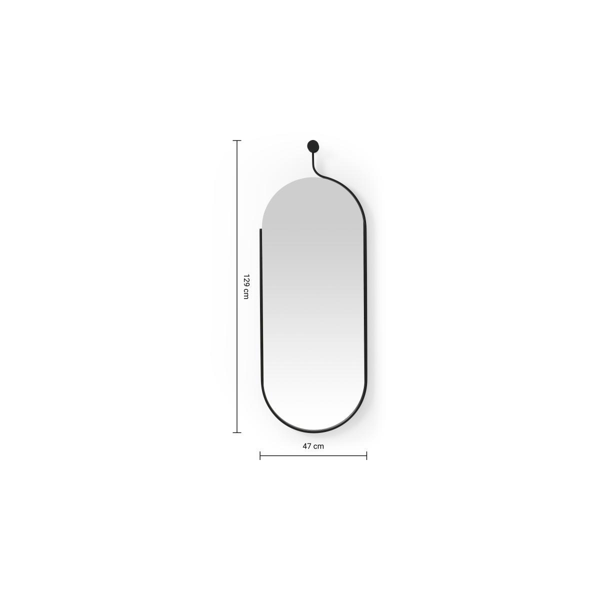 Jake Dress Wall Mirror, 129 x 47 cm, Matte Black – image 7
