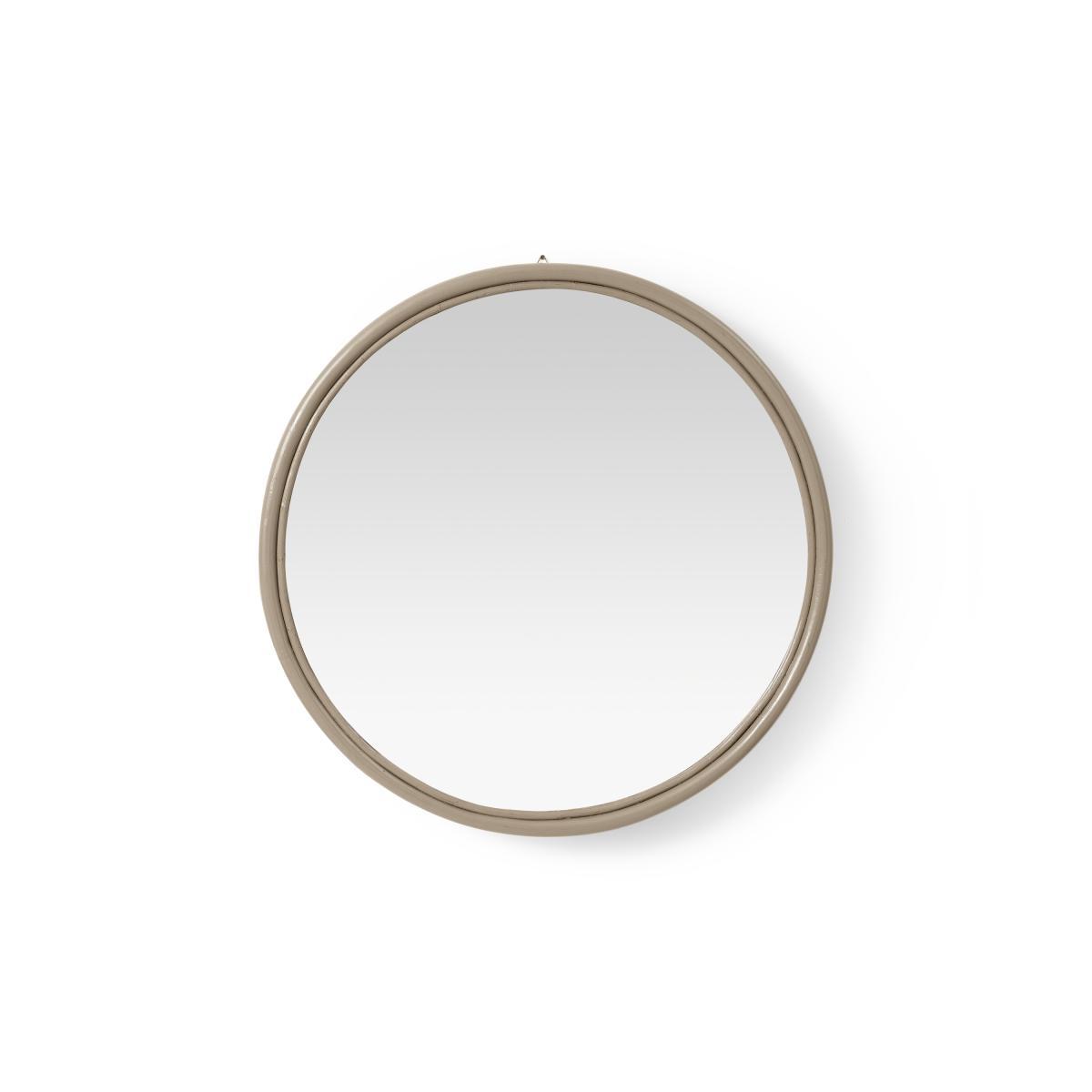 Lumera Round Wall Mirror, 80 cm, Taupe Rattan – image 2