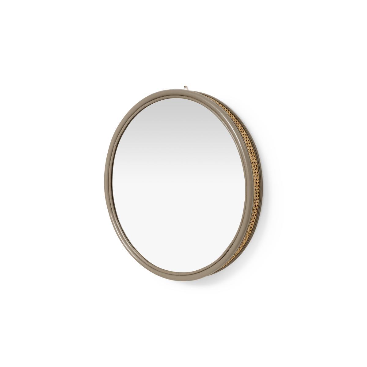 Lumera Round Wall Mirror, 80 cm, Taupe Rattan – image 5