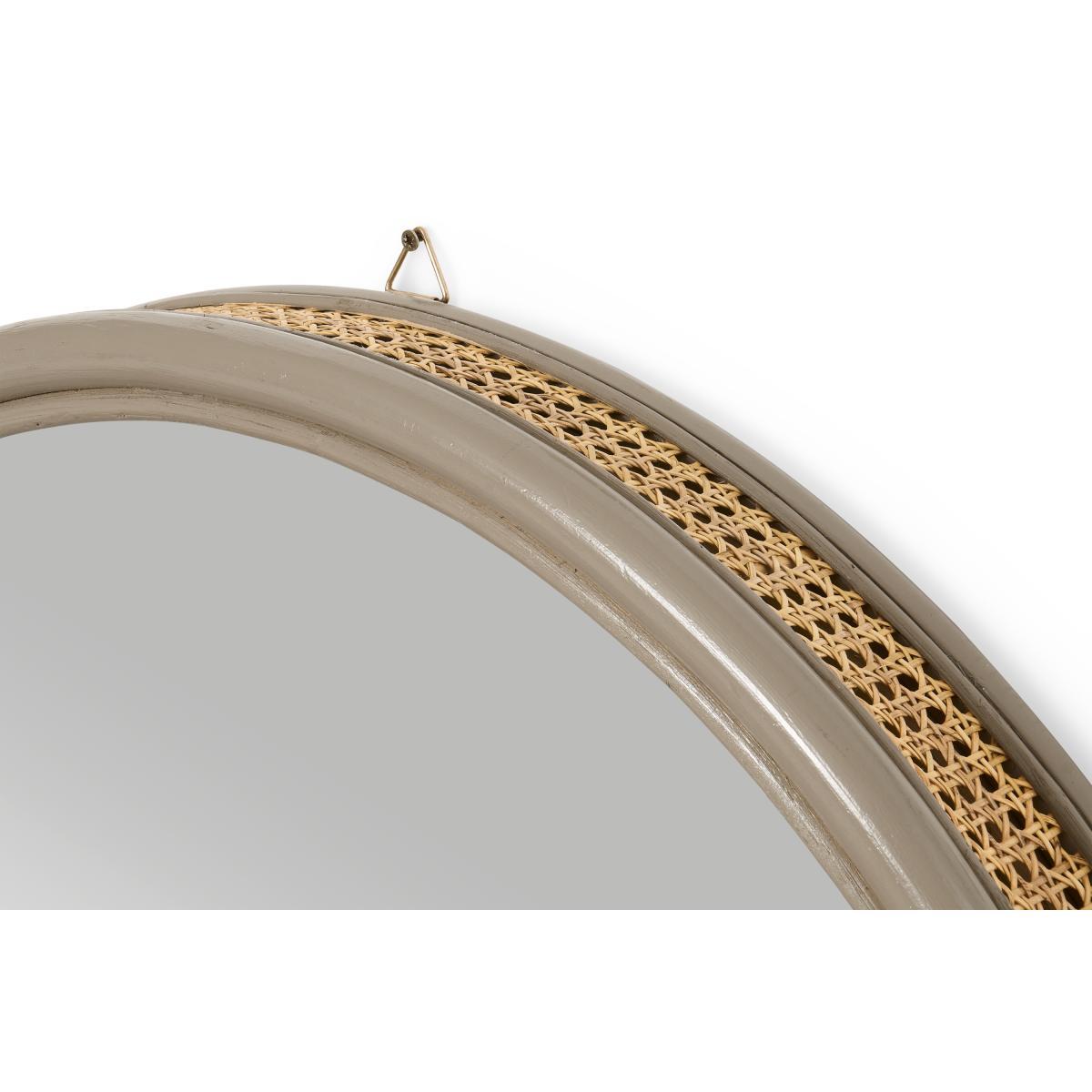 Lumera Round Wall Mirror, 80 cm, Taupe Rattan – image 6