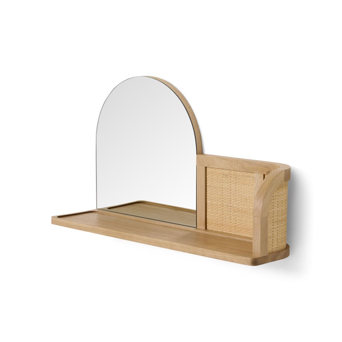 Liana Arch Mirror with Shelf, Ash & Rattan – image 2