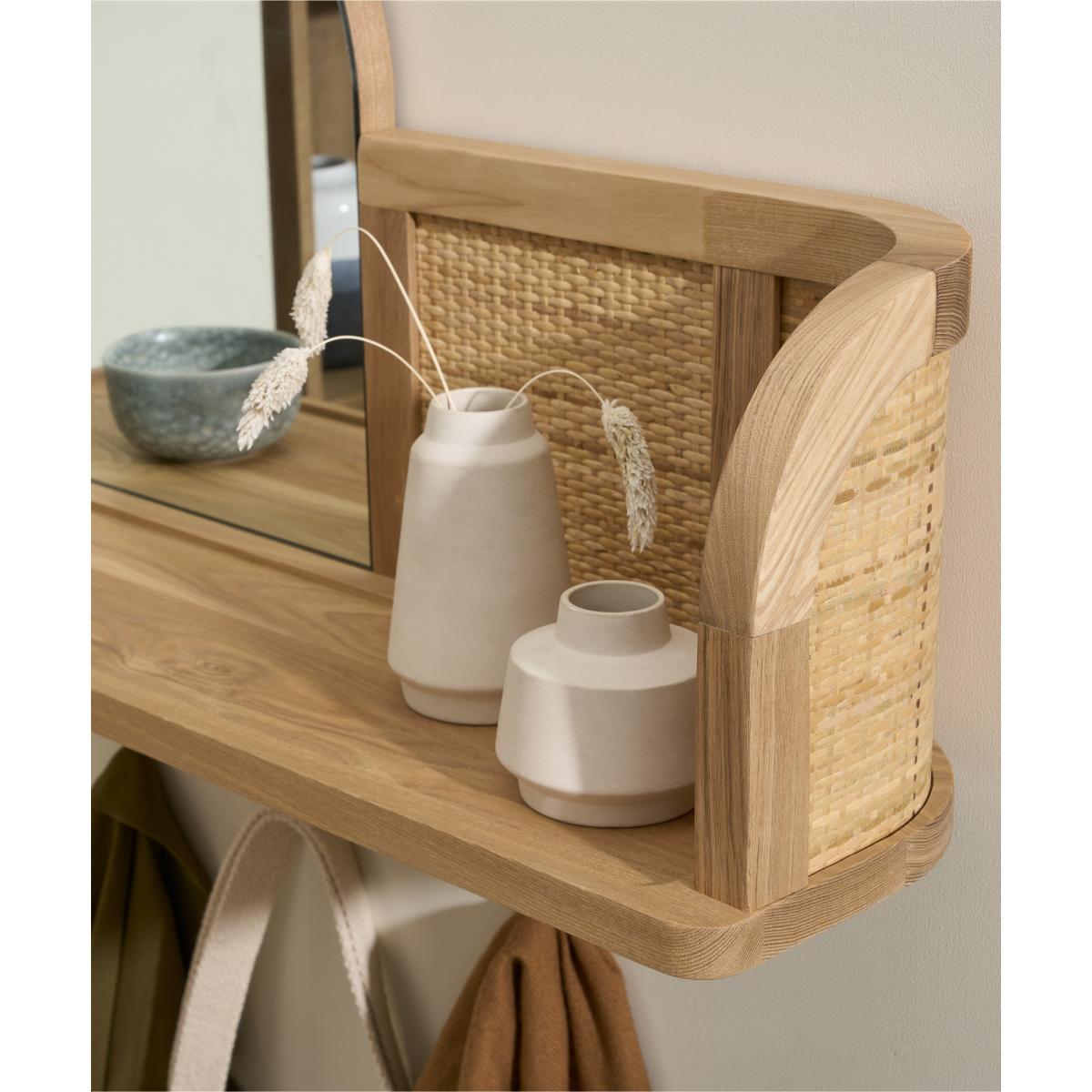 Liana Arch Mirror with Shelf, Ash & Rattan – image 4