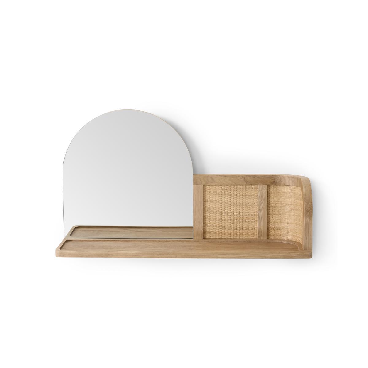 Liana Arch Mirror with Shelf, Ash & Rattan – image 6