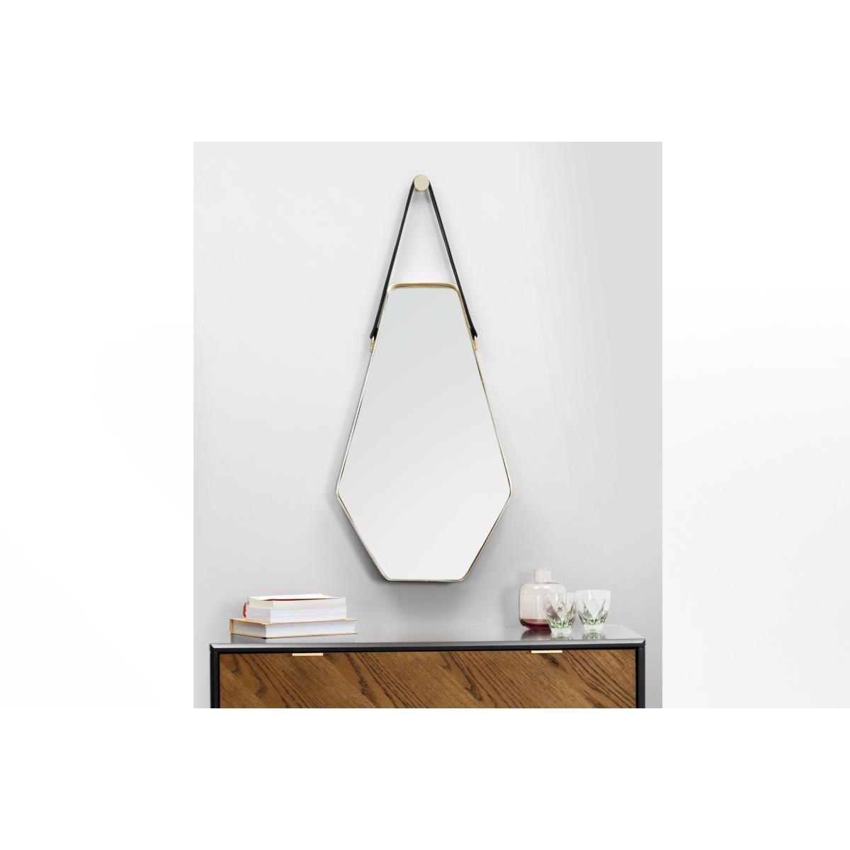 Cora Large Wall Hanging Mirror, Black & Gold – image 3