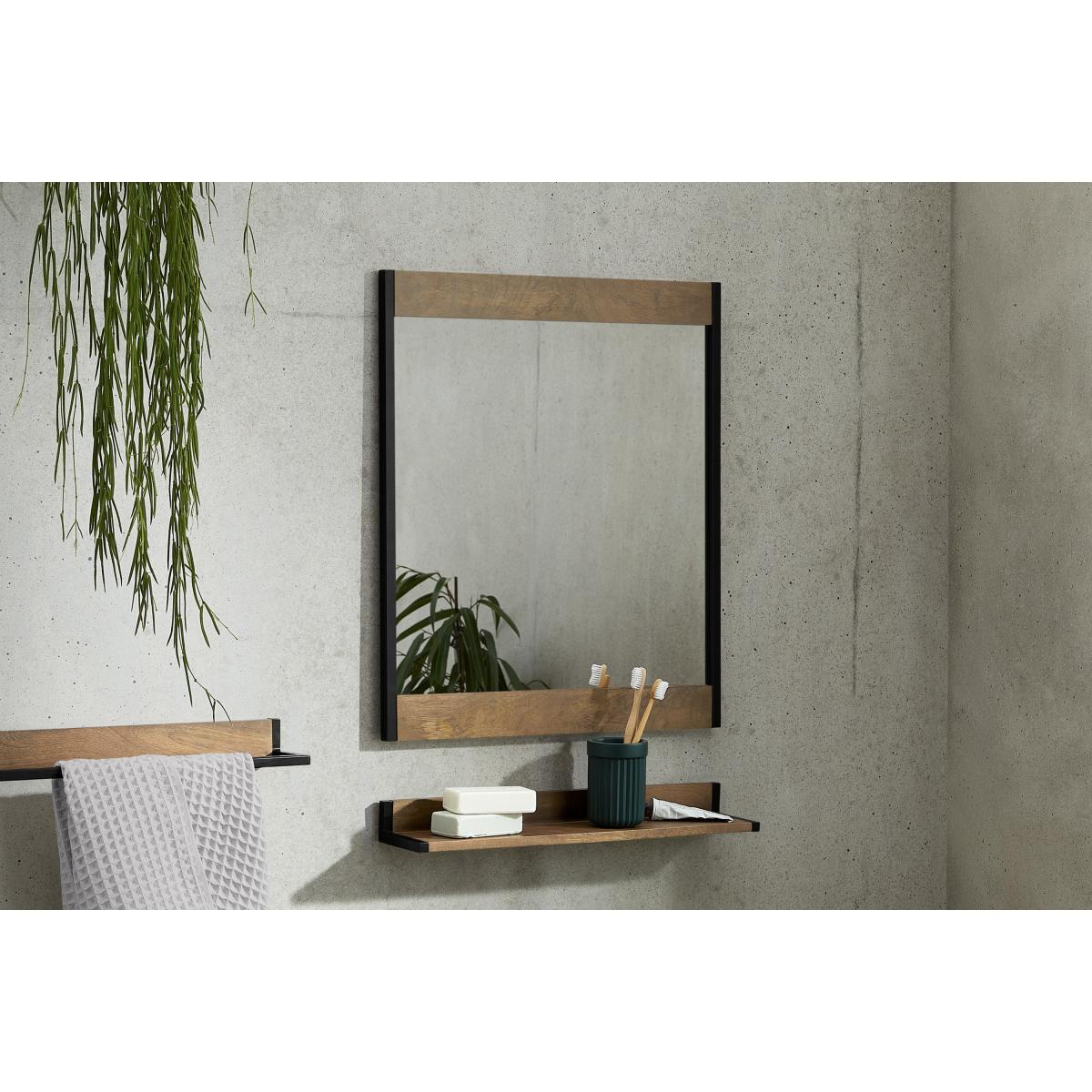 Maxine Wall Mirror, 50 x 58cm, Mango Wood & Black – image 3