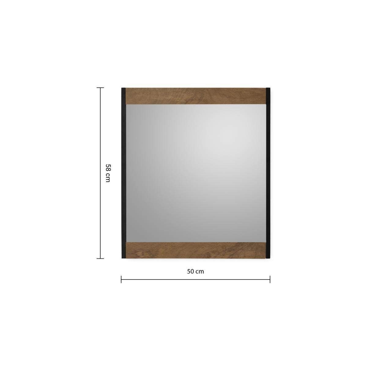 Maxine Wall Mirror, 50 x 58cm, Mango Wood & Black – image 7