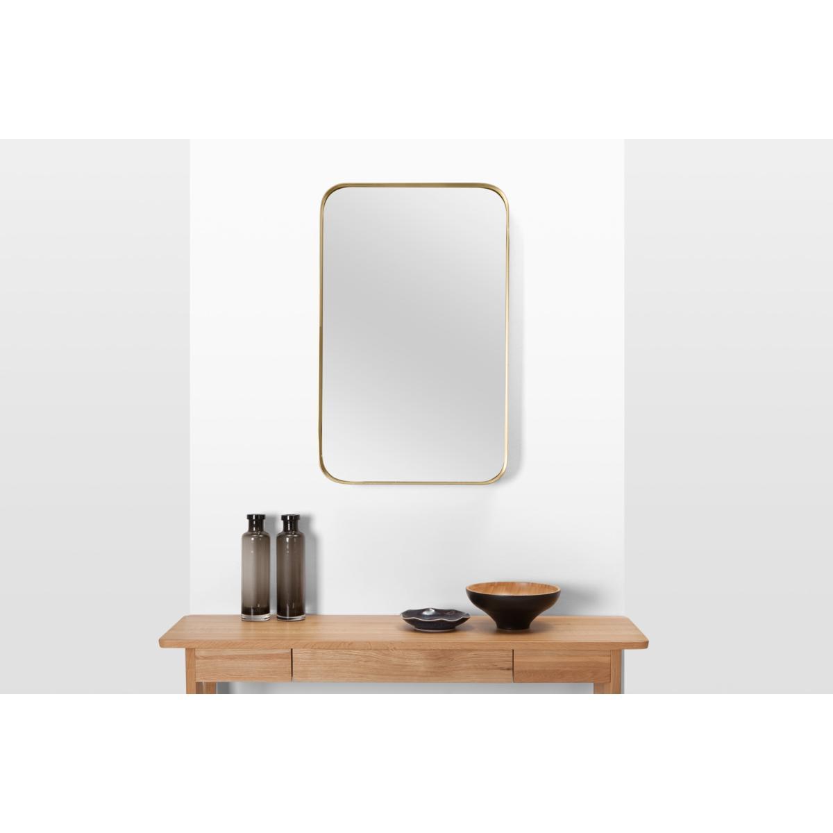 Alana Rectangular Mirror 50 x 80cm, Brushed Brass – image 3
