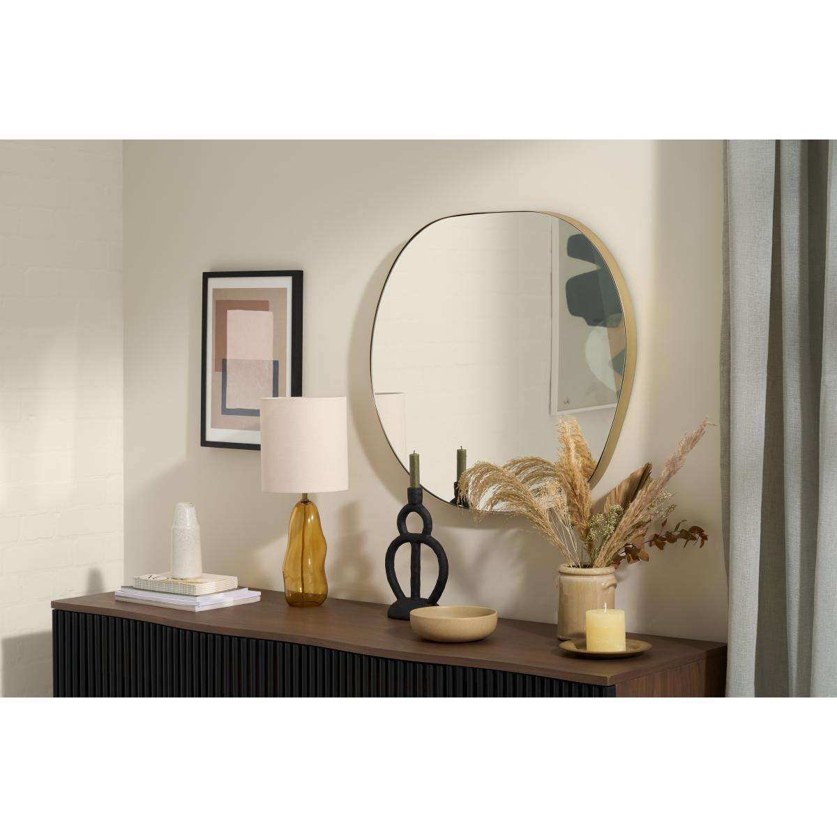 Adria Organic Shape Wall Mirror, 70 x 67 cm, Brushed Brass – image 3