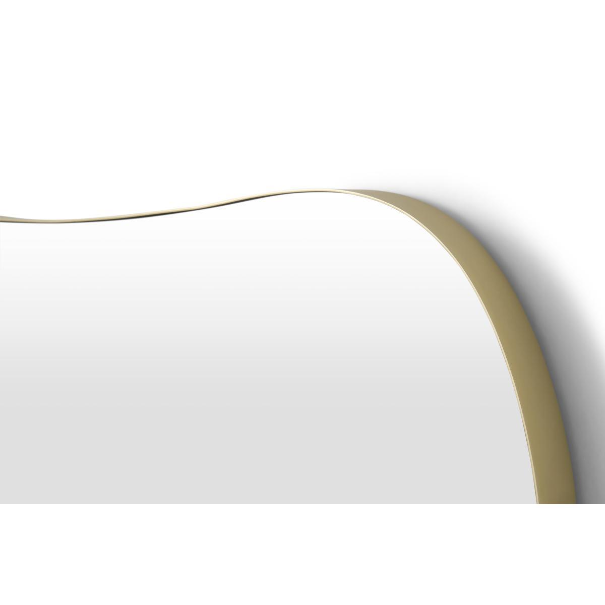 Adria Pebble Shape Wall Mirror, 89 x 54 cm, Brushed Brass – image 6