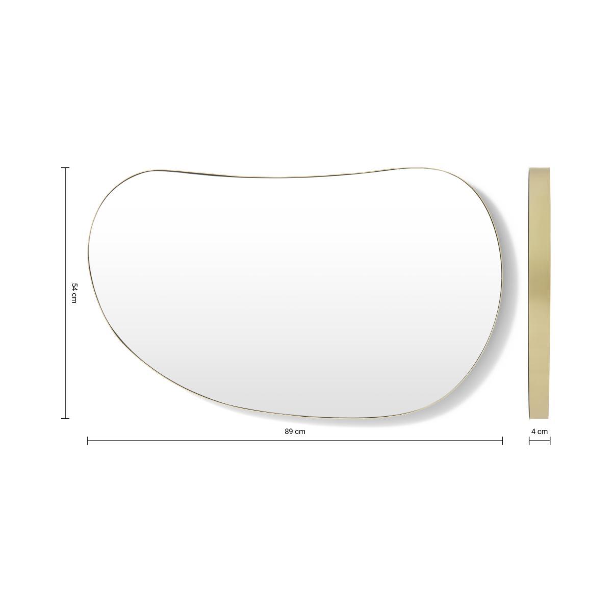 Adria Pebble Shape Wall Mirror, 89 x 54 cm, Brushed Brass – image 8