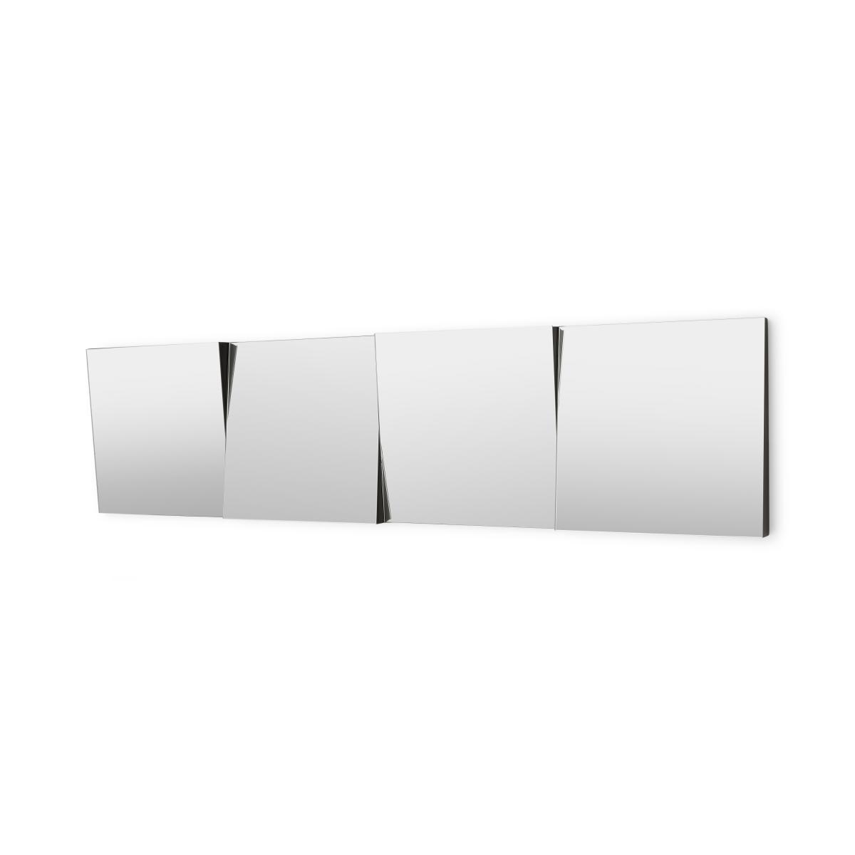 Verner Panelled 3D Mirror, 35 x 140cm, Silver – image 2