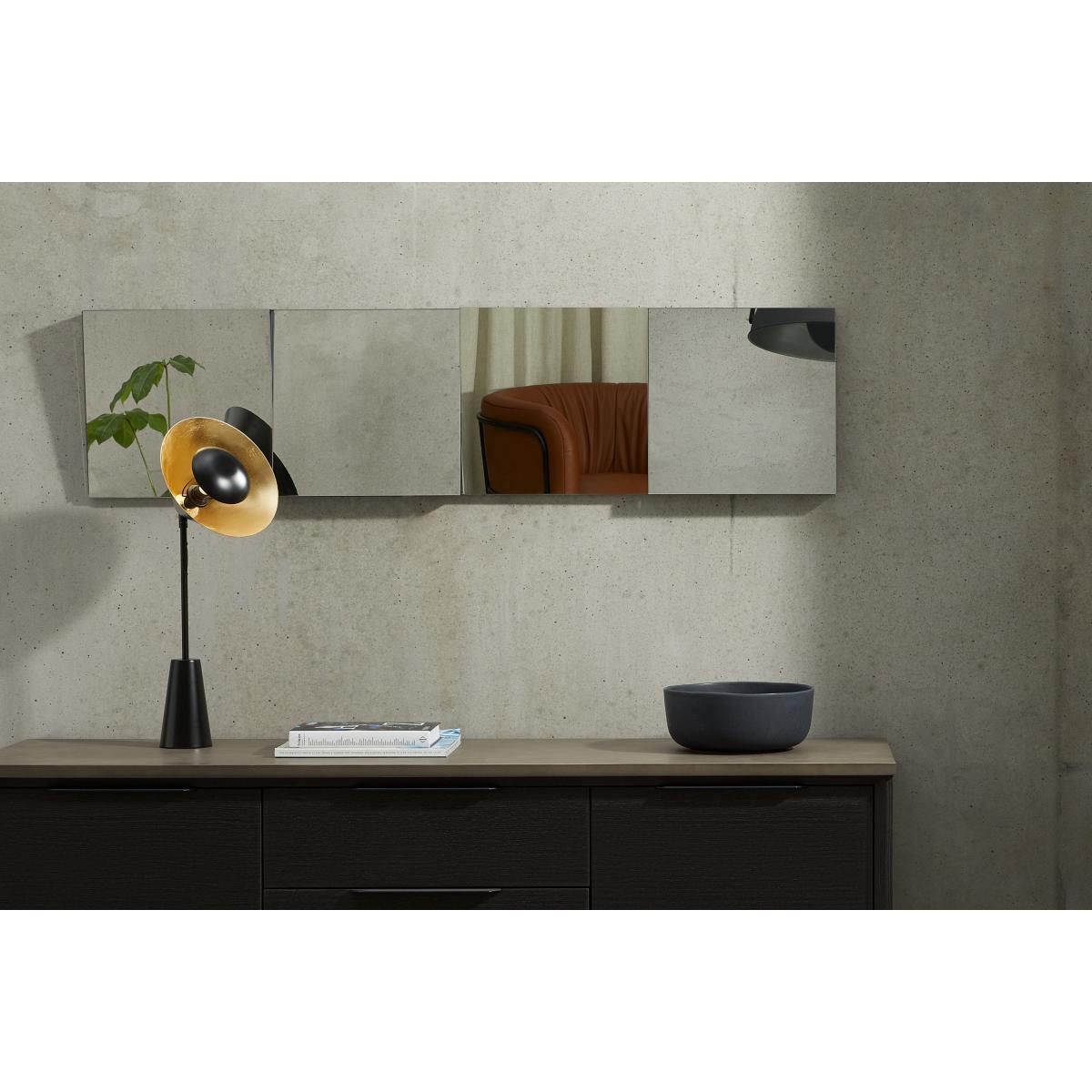 Verner Panelled 3D Mirror, 35 x 140cm, Silver – image 3