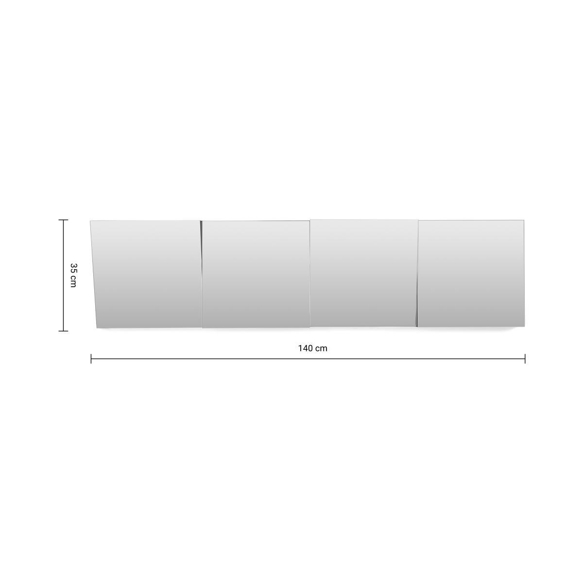 Verner Panelled 3D Mirror, 35 x 140cm, Silver – image 7