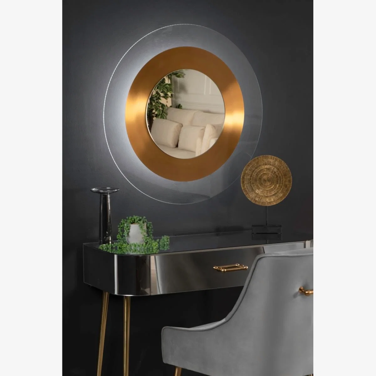 Solar Flare Wall Mirror Gold – image 1