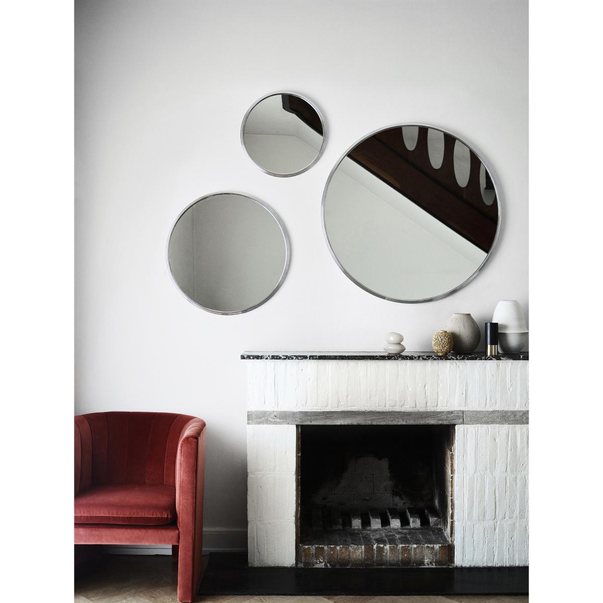 Sillon SH5 Wall mirror - / Ø 66 cm by &tradition Silver/Metal – image 4