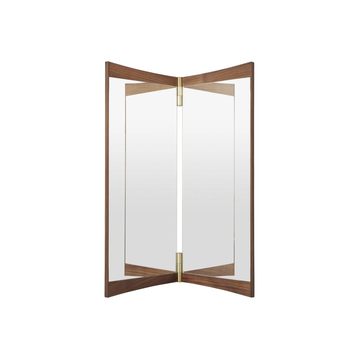 Wall mirror Vanity 2 wood / L 58.2 x H 69 cm - Swivel / Hinged panels - Gubi – image 2
