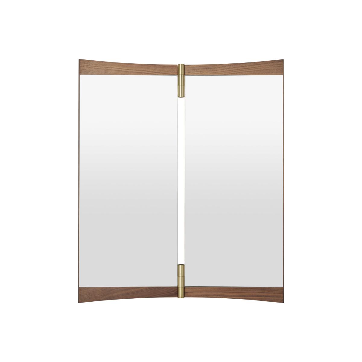 Wall mirror Vanity 2 wood / L 58.2 x H 69 cm - Swivel / Hinged panels - Gubi – image 1