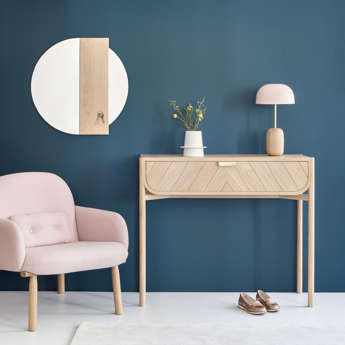 Charlotte Wall mirror - / Magnetic wood strip - Ø 60 cm by Hartô Natural wood – image 3