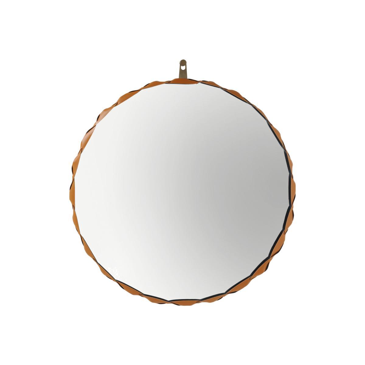 Raperonzolo Wall mirror - Ø 105 cm - Leather by Zanotta Gold – image 1