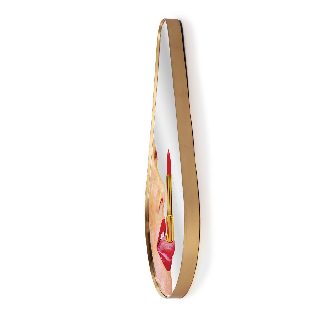 Toiletpaper Pear Wall mirror - / Tongue - 45 x H 80.5 cm by Seletti Multicoloured/Gold – image 2