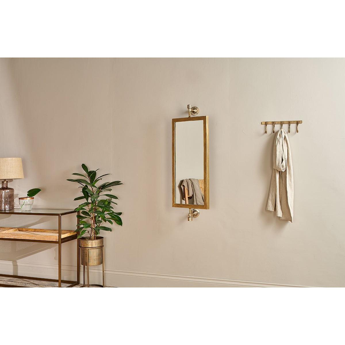 Nkuku Visala Swivel Wall Mirror | Mirrors Wall Art & Clocks | Antique Brass | Small – image 3