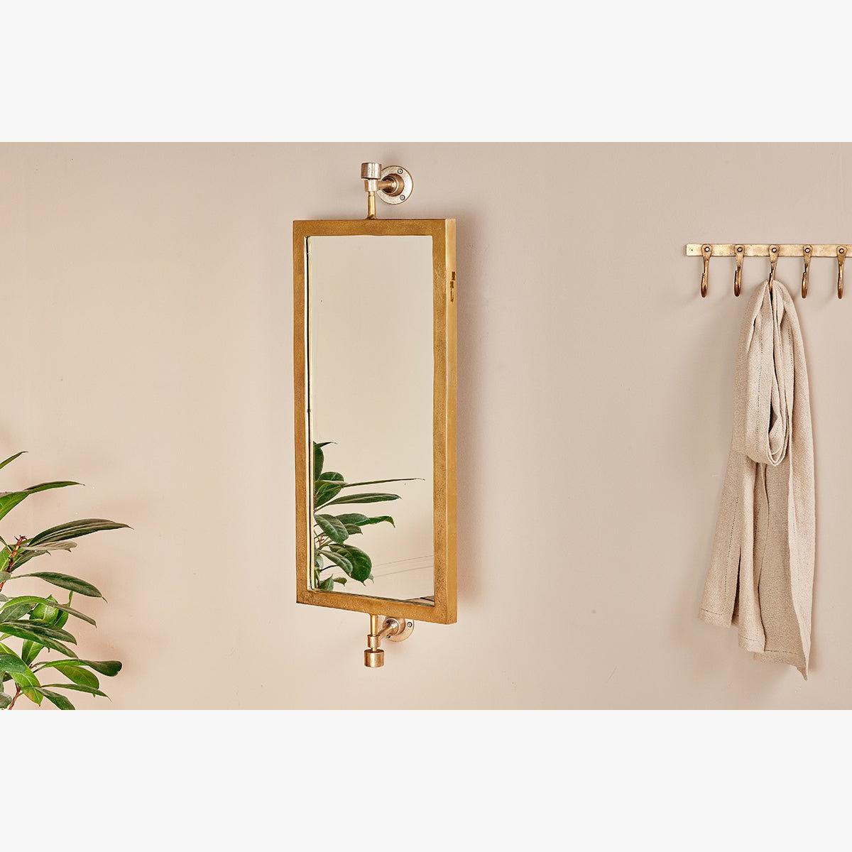 Nkuku Visala Swivel Wall Mirror | Mirrors Wall Art & Clocks | Antique Brass | Small – image 1