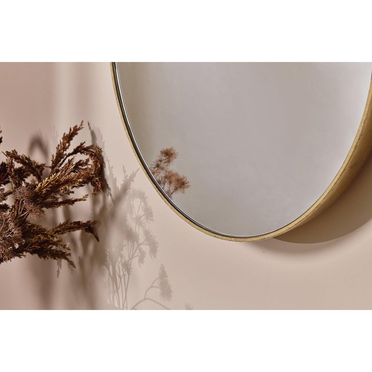 Nkuku Olena Round Mirror | Mirrors Wall Art & Clocks | Antique Brass | Small – image 2