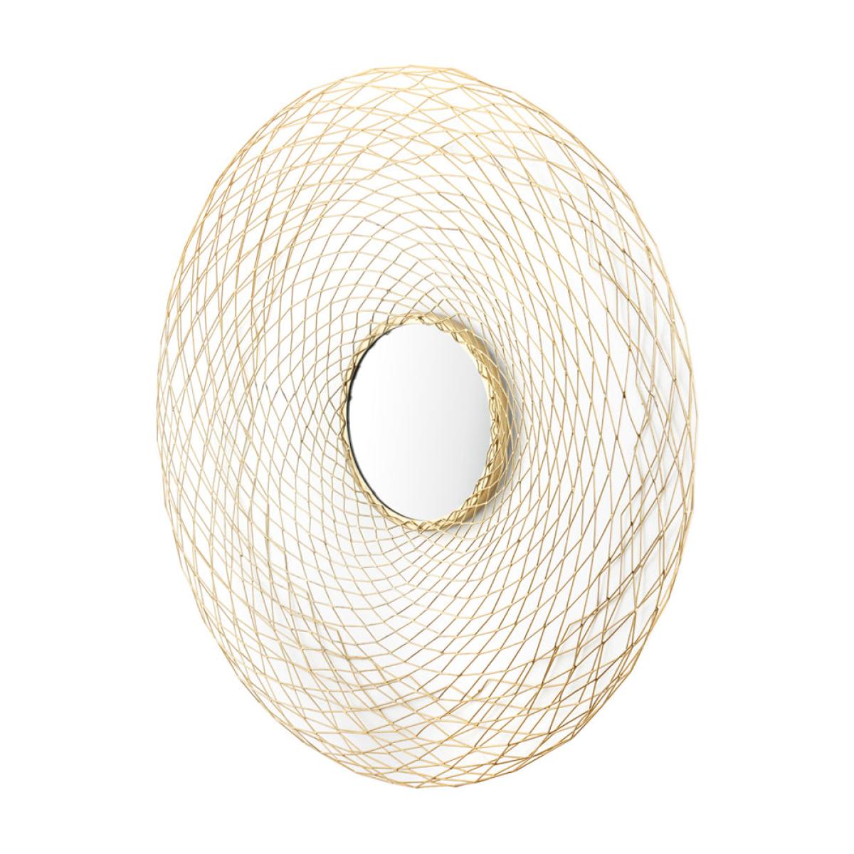 Olivia's CiCi Metal Mesh Effect Round Mirror in Gold – image 5