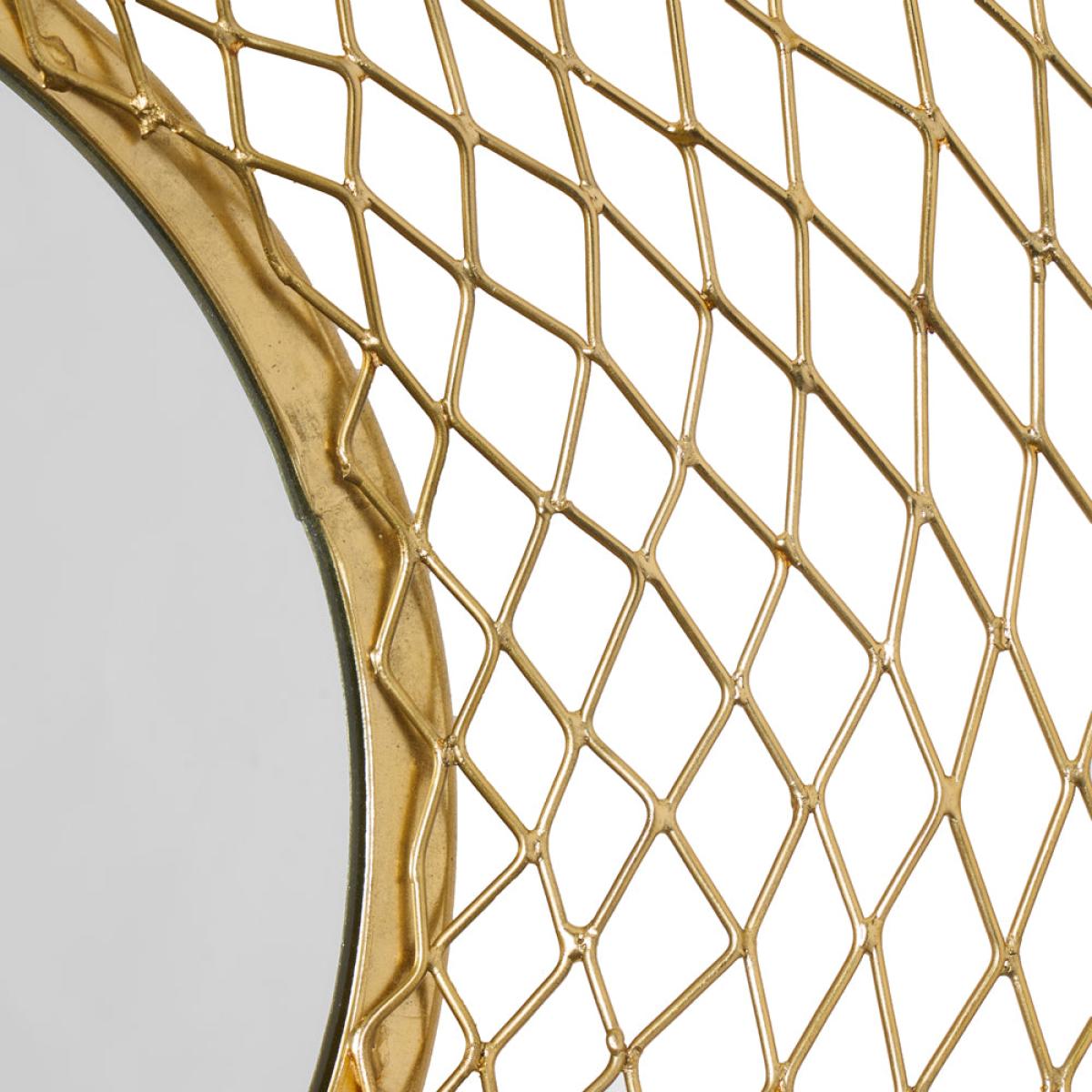 Olivia's CiCi Metal Mesh Effect Round Mirror in Gold – image 7