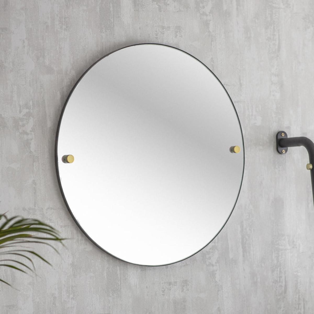Garden Trading Adelphi Round Wall Mirror in Black Steel – image 1