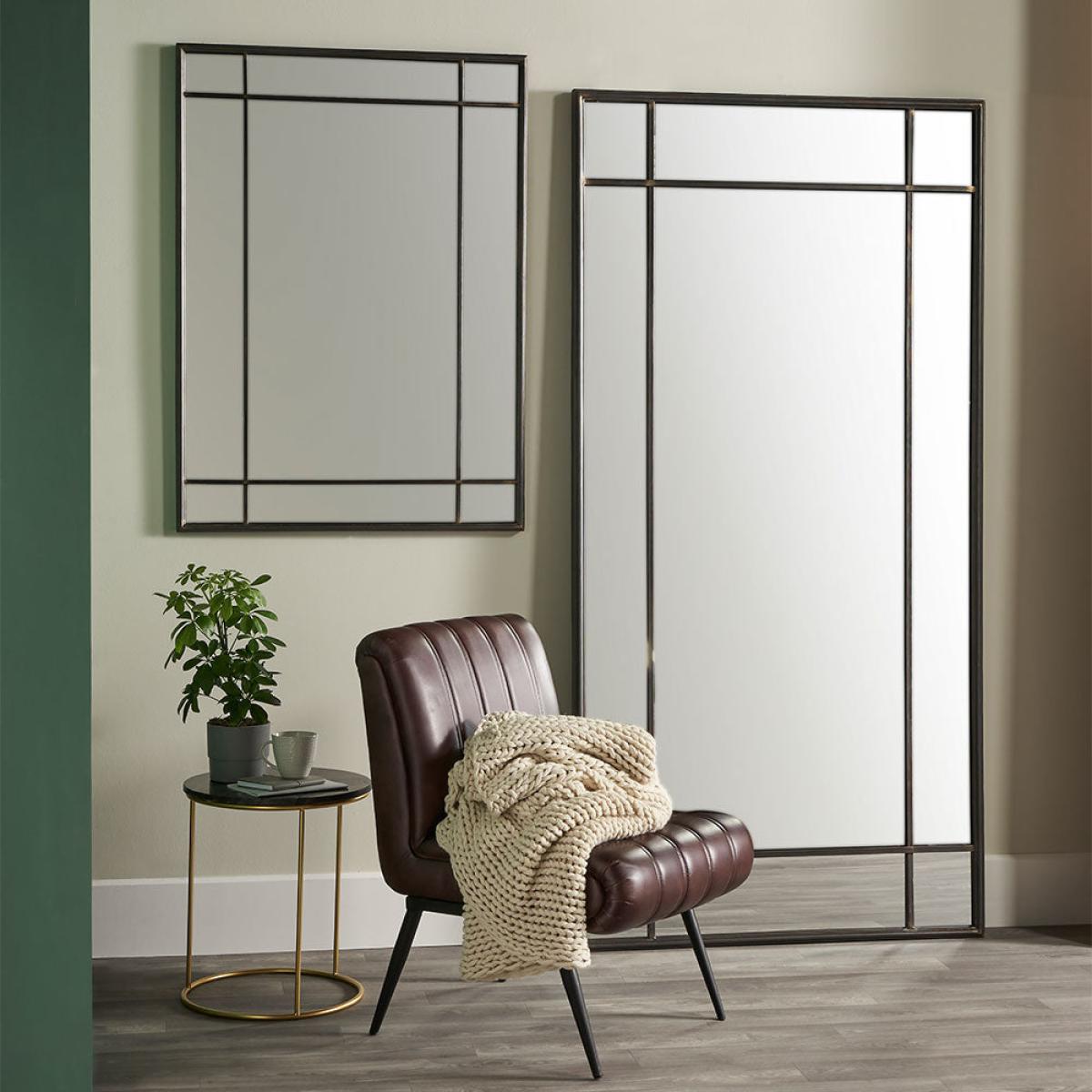 Olivia's Eliza Antiuqe Metal Rectangular War Mirror in Bronze – image 2