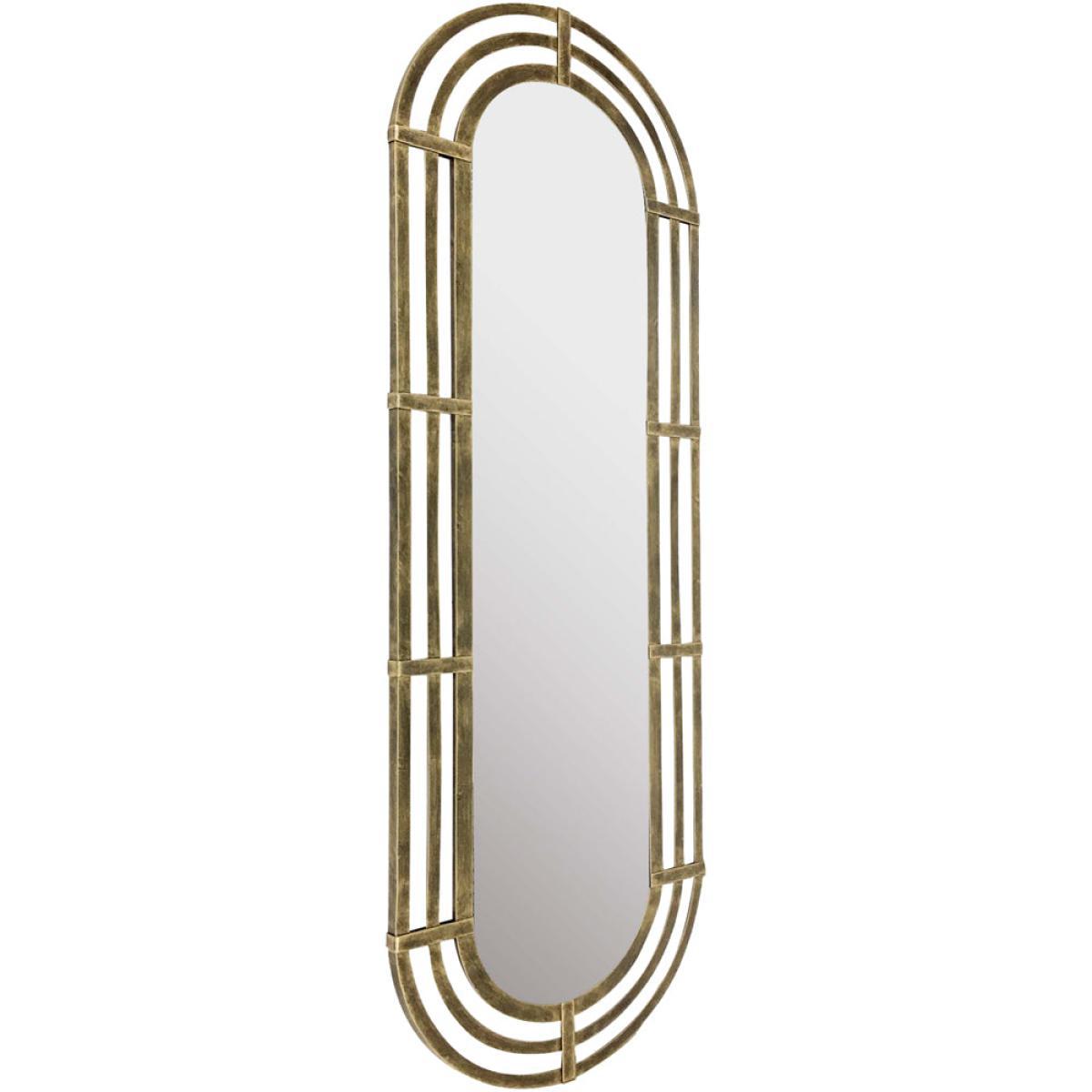 Libra Lalique Oval Gold Metal Wall Mirror / Large – image 2
