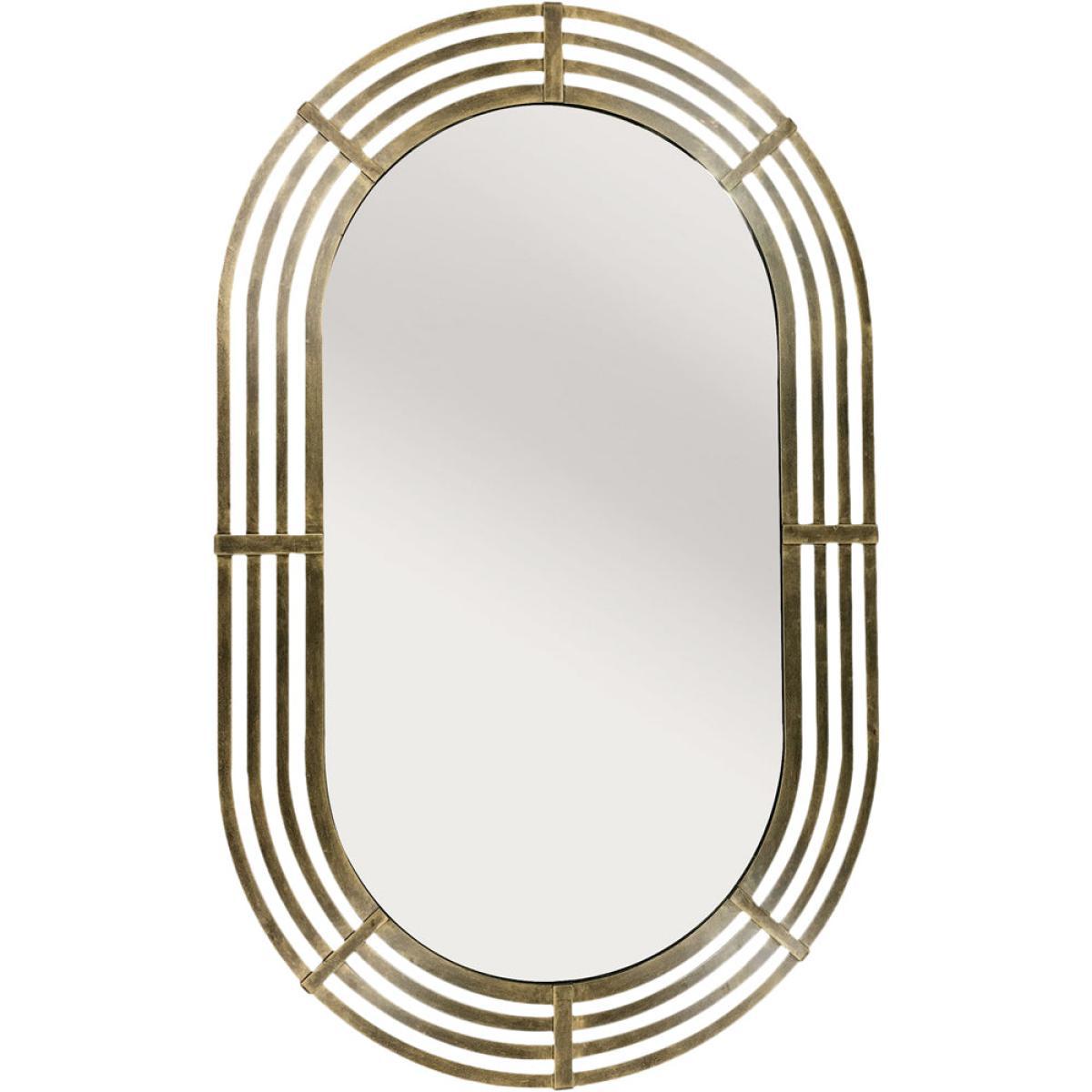 Libra Lalique Oval Gold Metal Wall Mirror / Large – image 4
