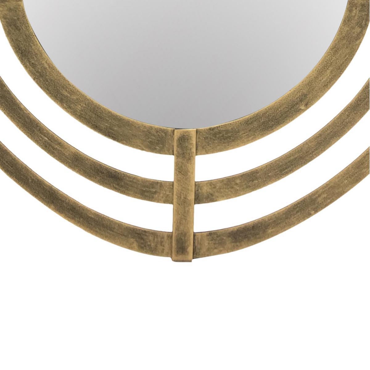 Libra Lalique Oval Gold Metal Wall Mirror / Large – image 8