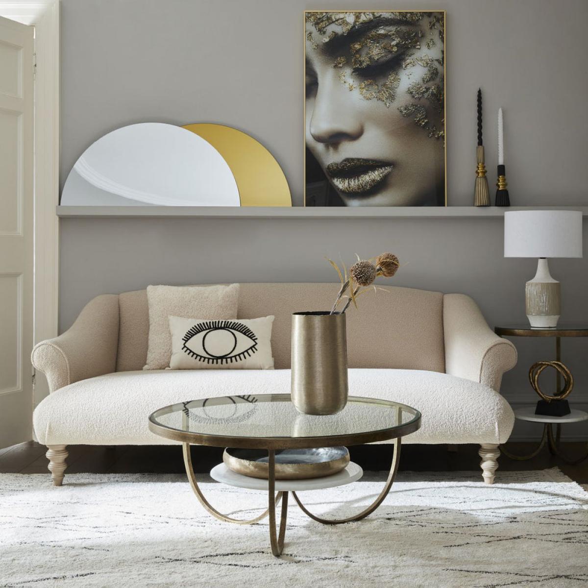 Libra Half Moon Wall Mirror Gold – image 6