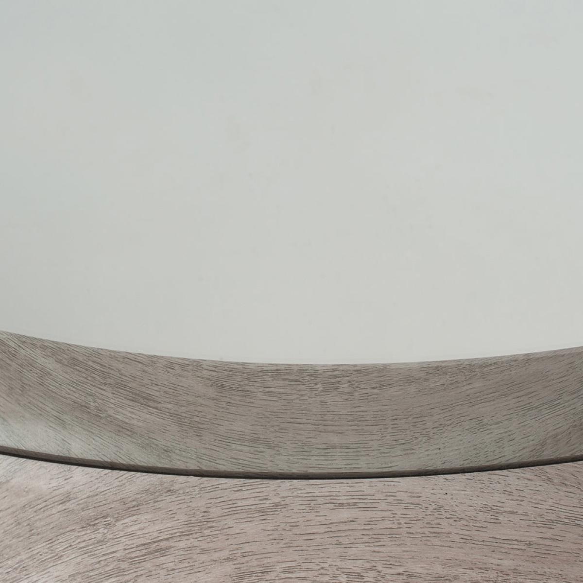 Olivia's Lesha Oak Veneer Round Wall Mirror in Grey – image 3