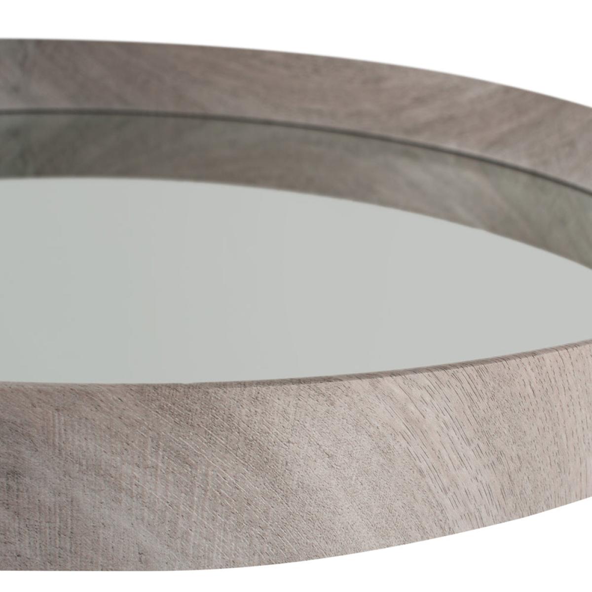 Olivia's Lesha Oak Veneer Round Wall Mirror in Grey – image 4