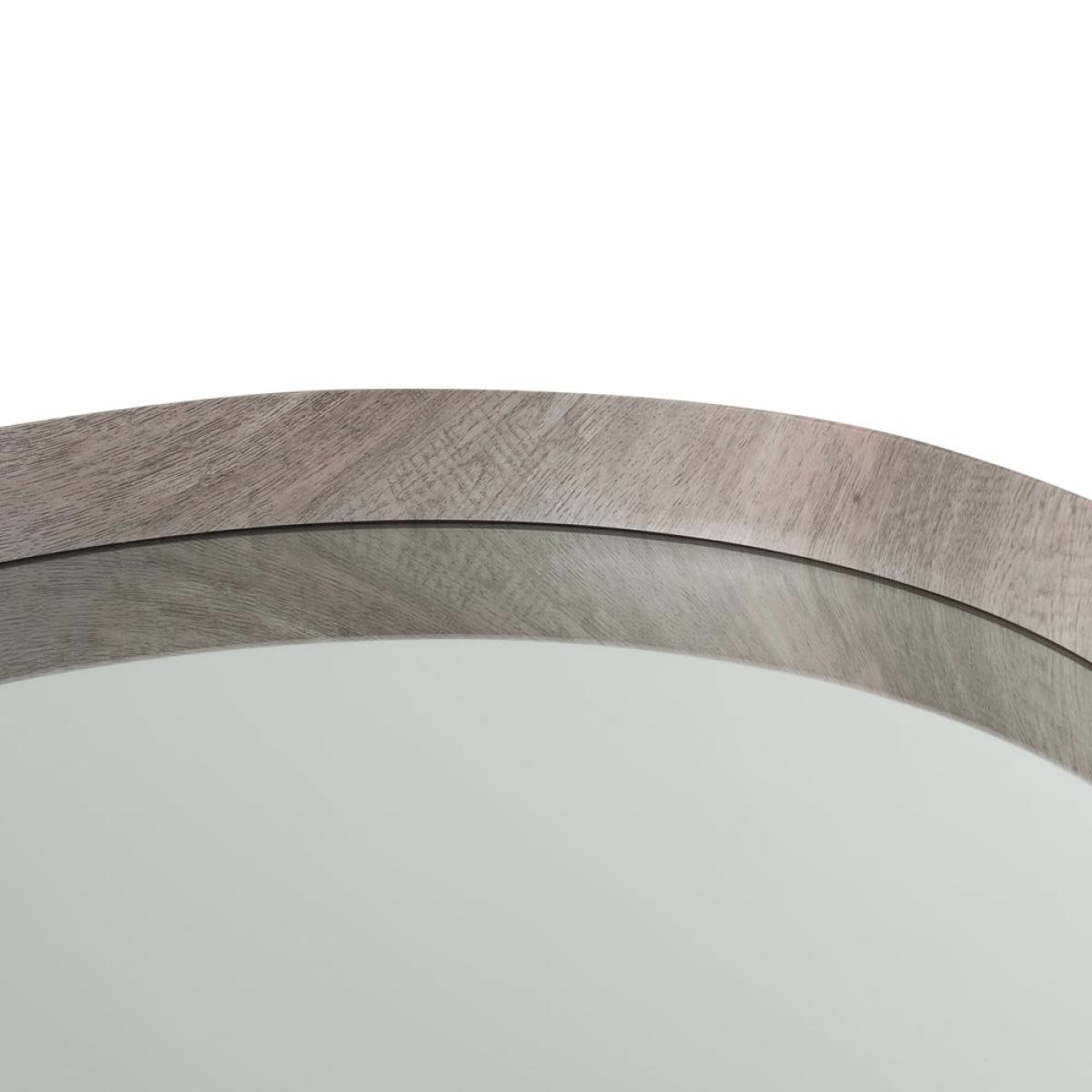 Olivia's Lesha Oak Veneer Round Wall Mirror in Grey – image 5