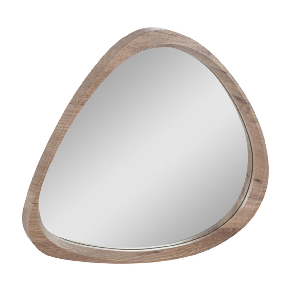 Olivia's Ricardo Dark Wood Veneer Curved Wall Mirror – image 2