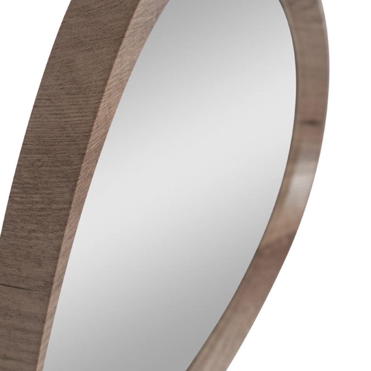 Olivia's Ricardo Dark Wood Veneer Curved Wall Mirror – image 3