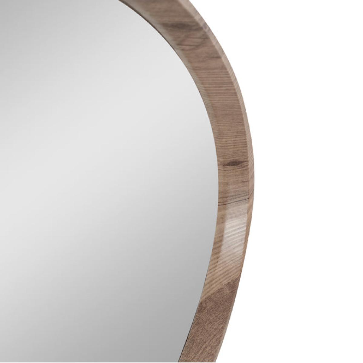 Olivia's Ricardo Dark Wood Veneer Curved Wall Mirror – image 4