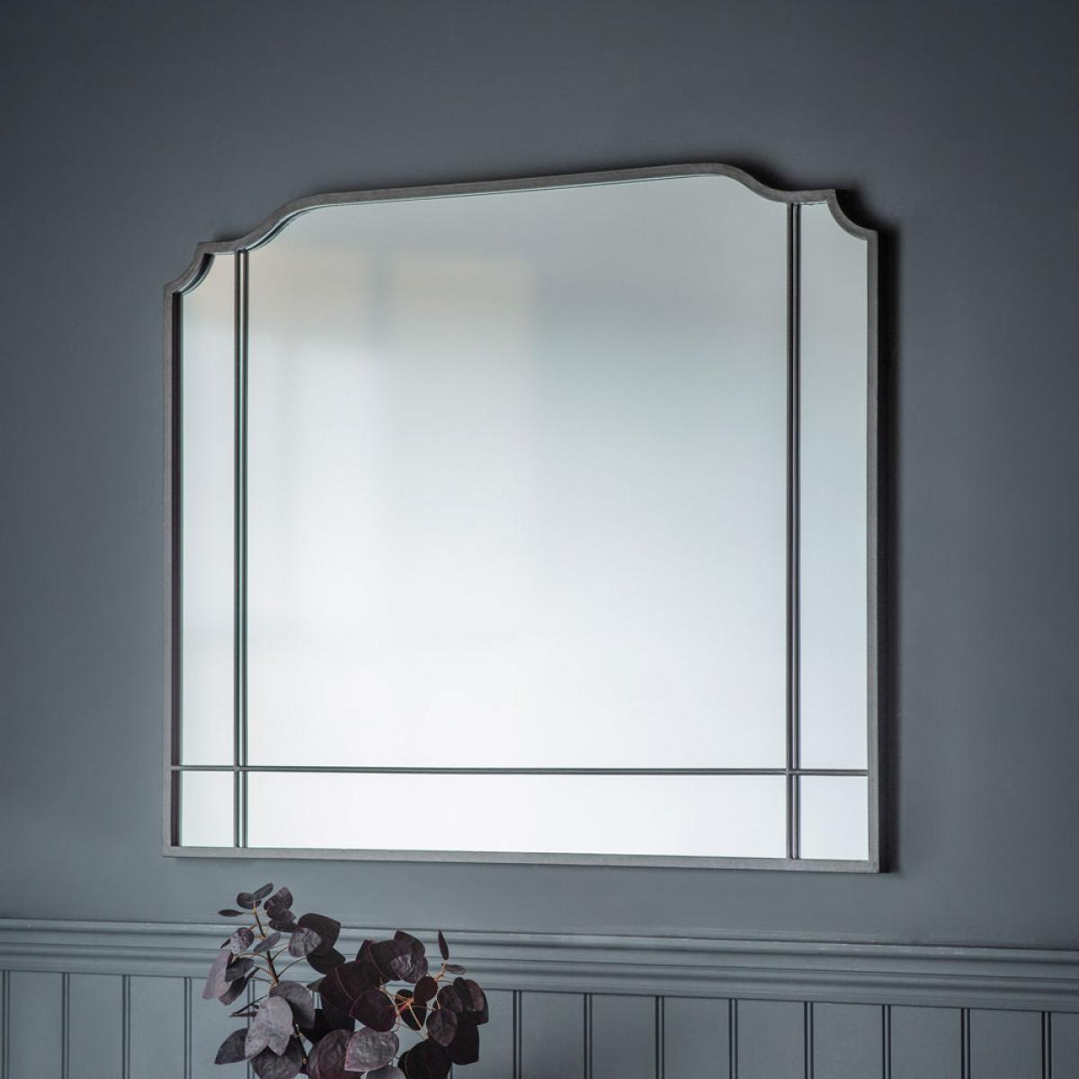 Gallery Interiors Wardour Overmantel Silver Wall Mirror – image 1