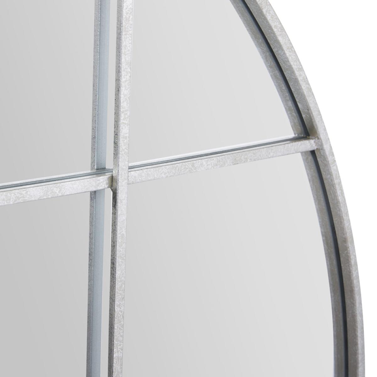 Olivia's Metal 16 Pane Round Wall Mirror in Silver – image 7