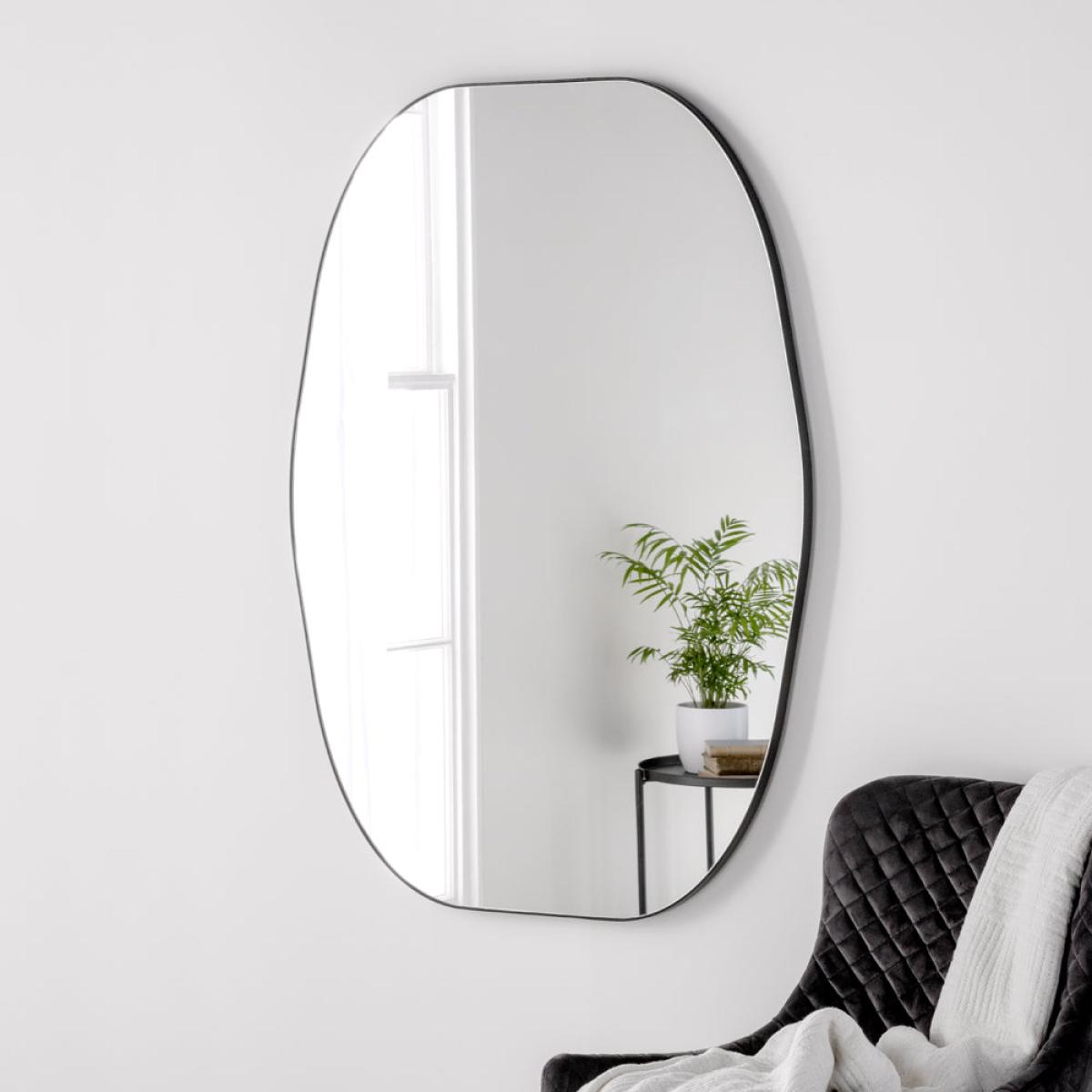 Olivia's Oakland Hexagonal Wall Mirror in Black – image 1